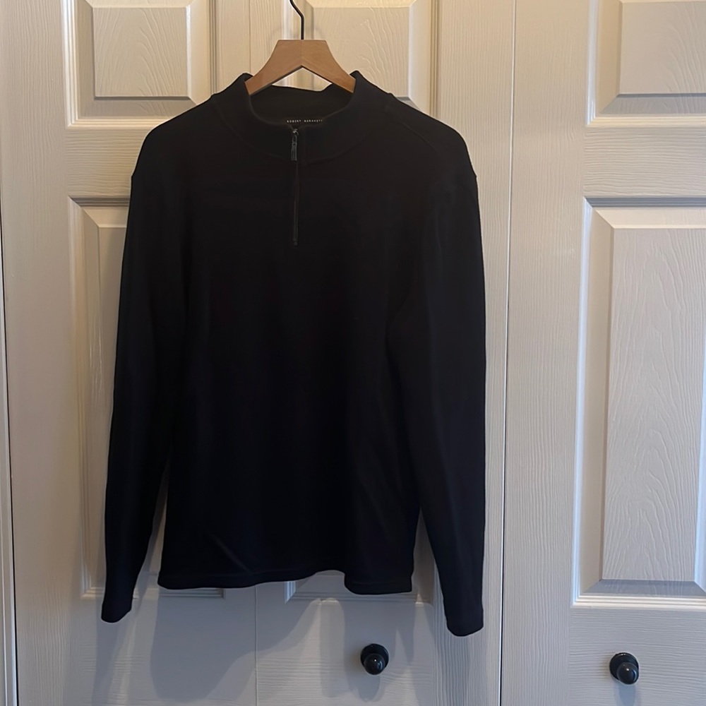 Robert Barakett - Quarter Zip Sweater - Black - Size Large